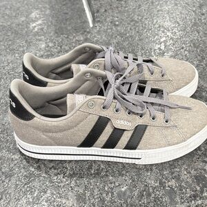 Adidas Men's Gray and Black Canvas Sneakers